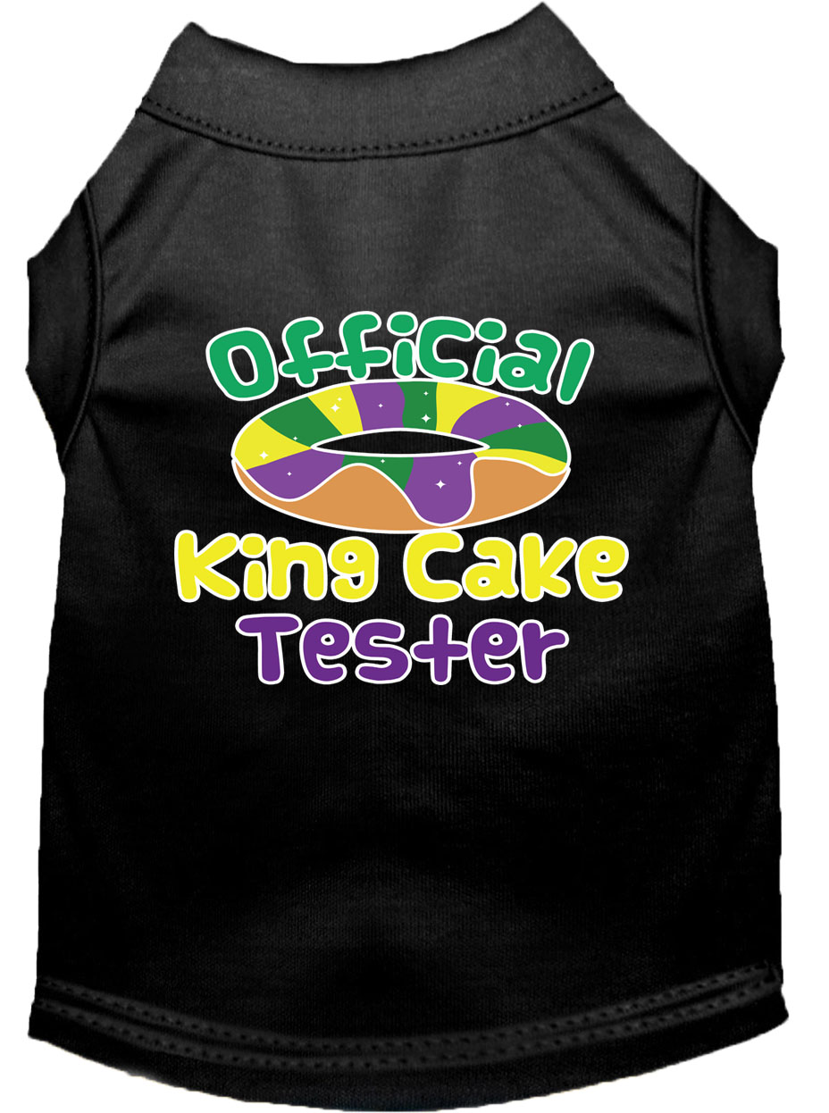 King Cake Taster Screen Print Mardi Gras Dog Shirt Black Lg
